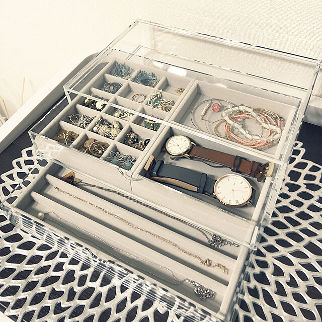 yuuraの無印良品-無印良品 アクリルケース用･ベロア内箱仕切･縦･グレー 約幅15.5×奥行12×高さ2.5cm 38373575の家具・インテリア写真