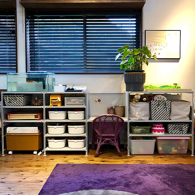 mutsuの無印良品-スチールユニットシェルフ・スチールバックパネル・小・グレーの家具・インテリア写真
