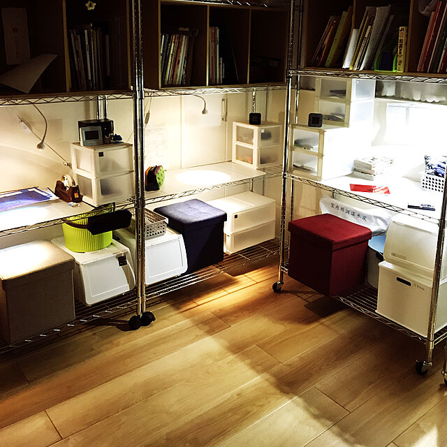 kaoruのニトリ-スチールラック CUSTOM幅115cm 4段(CR) の家具・インテリア写真