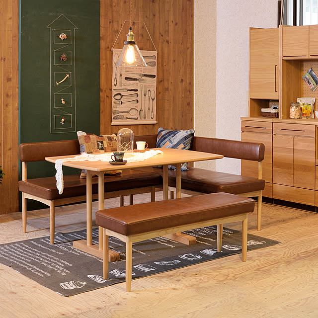 e-sumail-styleの東谷-ダイニングテーブル 食卓テーブル テーブル 机 幅120cm 4人用 天然木 木目調 ナチュラル おしゃれ 木製 北欧 シンプル 長方形 カントリー 2本脚の家具・インテリア写真