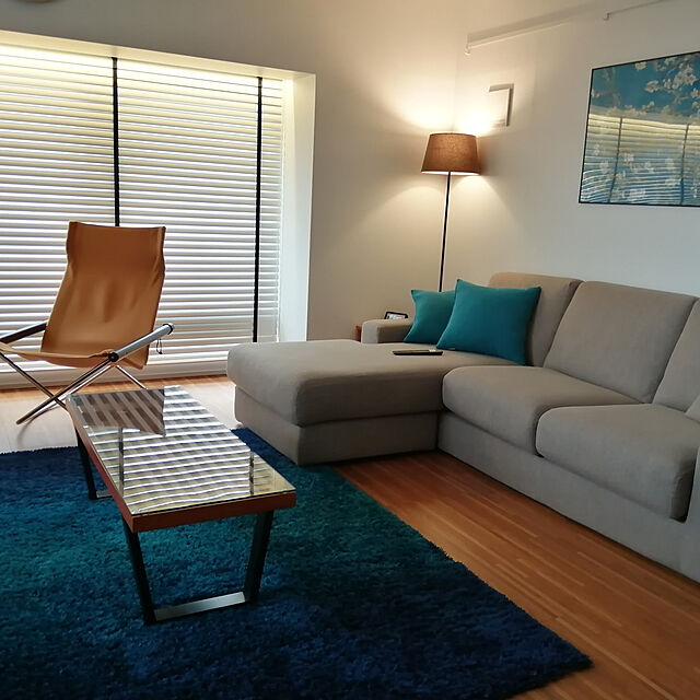 401の藤栄-ニーチェアX ロッキングナチュラルブルー【日本製】の家具・インテリア写真