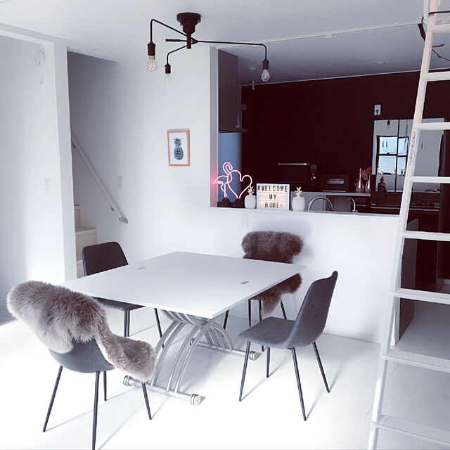 fumitanの-OZZIO サリスカンディ リフティングテーブル 木目ホワイト イタリア製 昇降・伸長テーブルの家具・インテリア写真