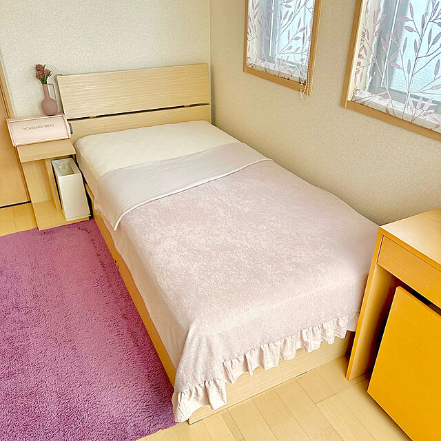 miyuのニトリ-【デコホーム商品】フリル付きタオルケット シングル（S24 RO） の家具・インテリア写真