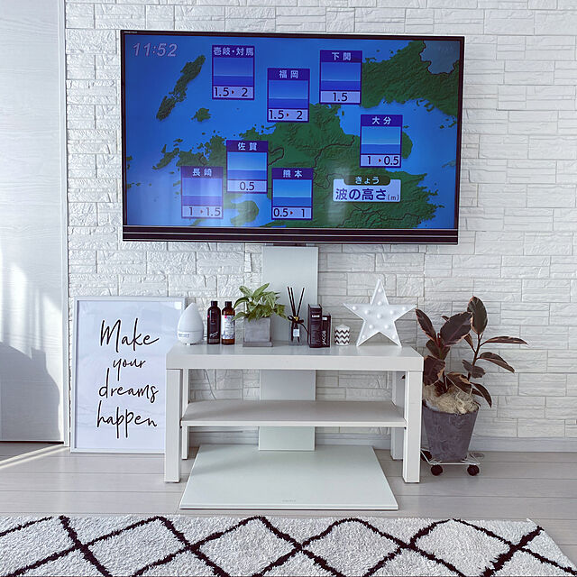 m_の株式会社ナカムラ-EQUALS イコールズ テレビ台 壁寄せテレビスタンド WALL V2 ハイタイプ (2020モデル) 32～60V対応 サテンホワイトの家具・インテリア写真