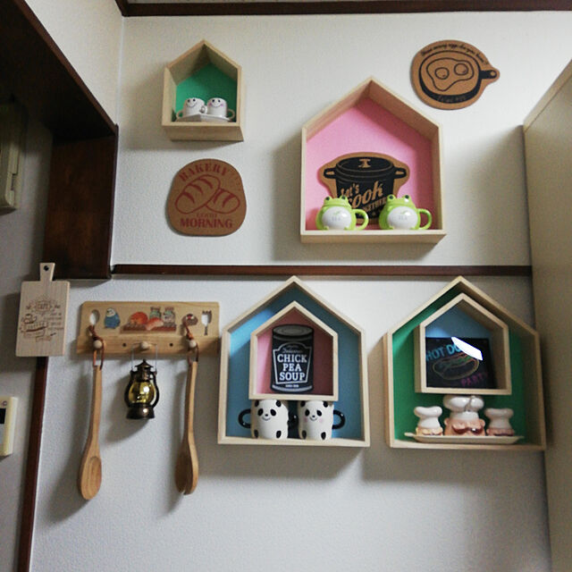 natsumishintachiのIKENOKOI-IKENOKOIウォールシェルフ 壁掛け棚 飾り棚 木製 DIY収納 インテリア 北欧風 2個セット（ブルー）の家具・インテリア写真