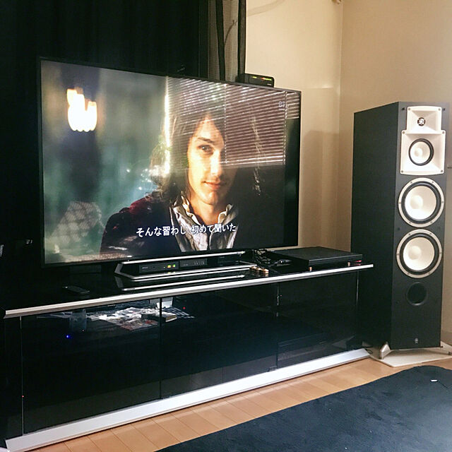 Takashiの-デラックススタイル 4K大型テレビ/薄型液晶テレビ対応（推奨TVサイズ〜80V）AVボード（AS-1800DXL）ブラックの家具・インテリア写真