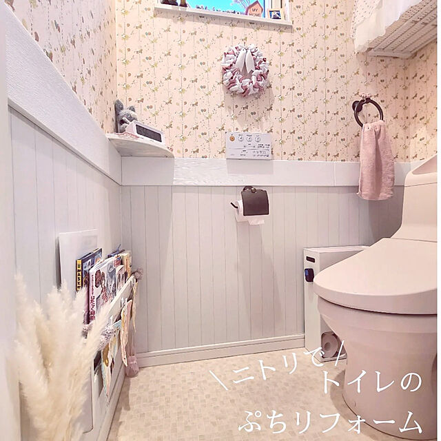 kawaiiouchi-labo.akiのニトリ-簡単DIYリフォームができる木目モールディングタイプクッション ホワイト 2枚入(CSS-5627FM01) の家具・インテリア写真