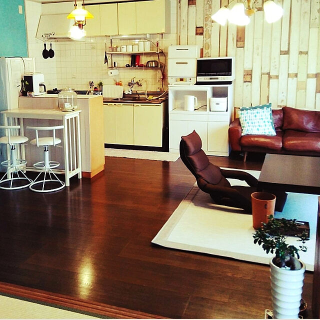 niko3のニトリ-お手入れ簡単 水拭きできる キッチン用クッションフロアマット(タイル BL 45X180) の家具・インテリア写真
