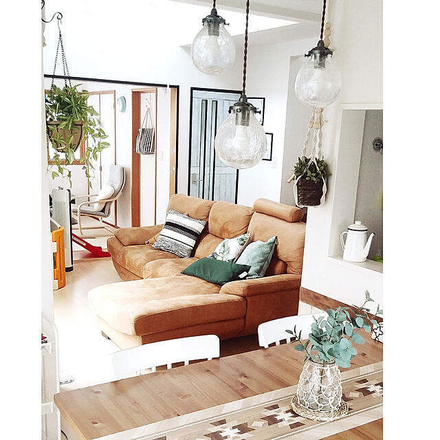 YU-KAのニトリ-クッションカバー(キルトリーフ GR) の家具・インテリア写真