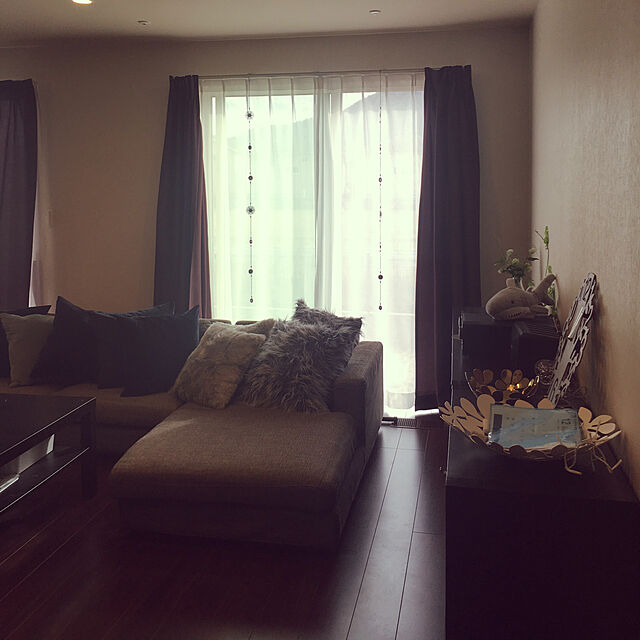 S.Rmamaのニトリ-QLクッション(ムートン GY) の家具・インテリア写真
