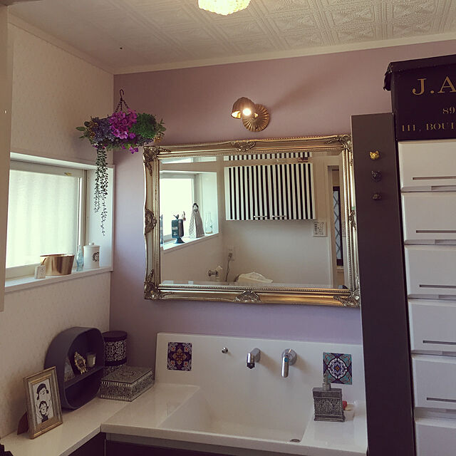 mikaのモデュロール-ミラー 鏡 アンティーク ウォールミラー ロココ シャビー ゴールド 姫系 美容室 MR-602 リプロの家具・インテリア写真