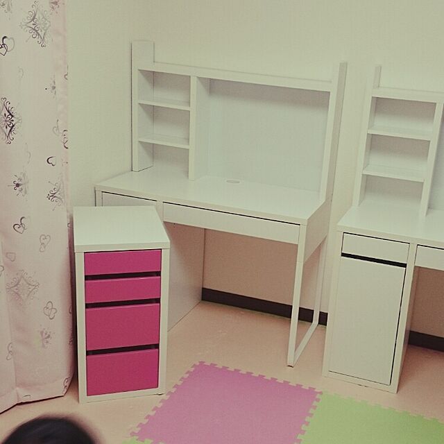 AsamiのIKEA (イケア)-IKEA(イケア) MICKE 引き出しユニット キャスター付き, ホワイト, ピンク　10296039の家具・インテリア写真