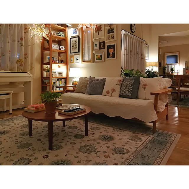 monchanの-ラブザリネン フレンチリネンキルトマルチカバー 「約190×190」の家具・インテリア写真