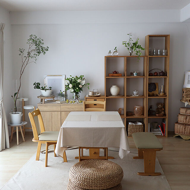 Summerの東谷-サイドテーブル トレーテーブル 円形 丸型 木製 軽量 おしゃれ かわいい モロッカン 花台 小物入れ 組立簡単の家具・インテリア写真