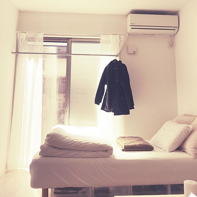 mujipeakの無印良品-綿帆布プリーツカーテン／オフ白の家具・インテリア写真