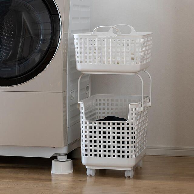 like-itのライクイット-ライクイット (like-it) ランドリー 洗濯 収納 スタッキング可能 バスケット ホワイト LBB-07C バイオマスプラスチックの家具・インテリア写真