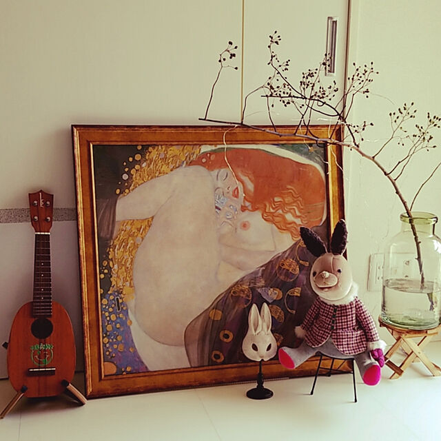 kikiの-Rabbit Mask　ラビットマスク　ウサギの仮面　置物　スタンドオブジェ　うさぎ　兎　インテリア　おしゃれ　飾り　アンティーク　雑貨　小物　アンティーク風　アニマル　動物　ホワイト　かわいい　小型　グレーの家具・インテリア写真