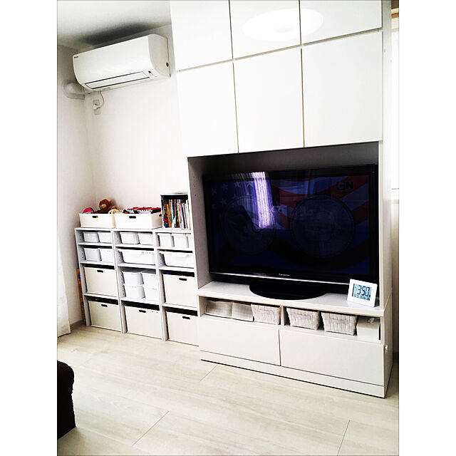 chi.nyanのニトリ-美しい光沢の壁面収納シリーズ テレビボード(ポルテ 120TV WH)  【完成品・配送員設置】 【5年保証】の家具・インテリア写真