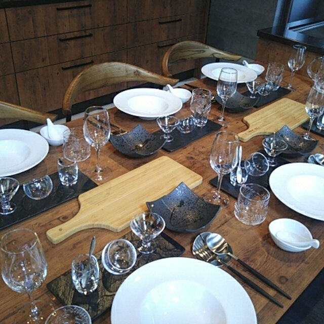 k-proの-食器 おしゃれ 皿 大皿 スレート26cmレクタングルプレート（マットブラック） 美濃焼 プレート 角皿 アウトレット カフェ風の家具・インテリア写真