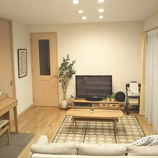 mayumi.sの-コンパクトに折りたためるウレタン入り竹ラグ　　ブルー　約１２０×１８０の家具・インテリア写真
