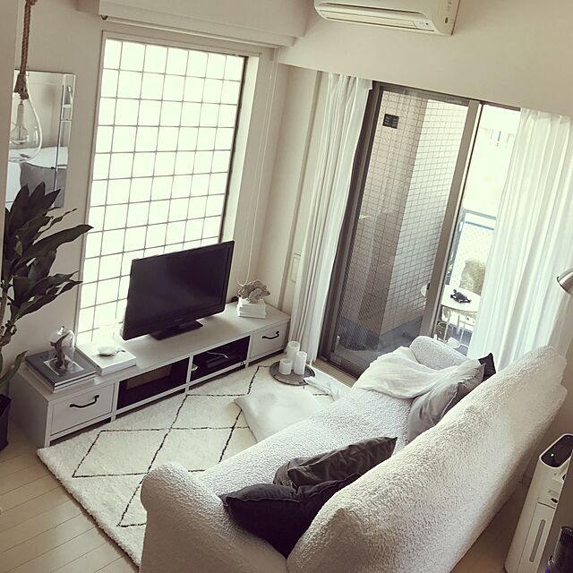 Mizukiのイケア-IKEA/イケア　LENDA　カーテン タッセル付き 1組　ブリーチ ホワイト　サイズ：140x250 cmの家具・インテリア写真