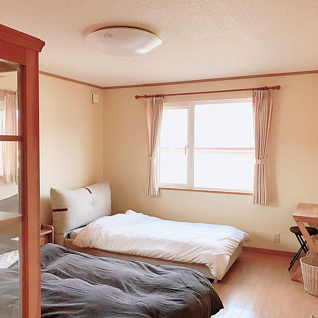 haruのニトリ-シングルフラットベッドフレーム(フリード クッション BE) の家具・インテリア写真