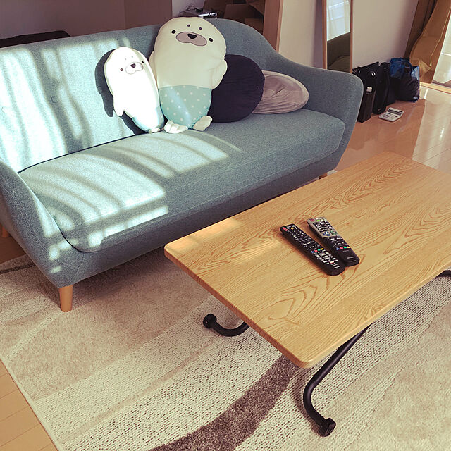 okana9526のニトリ-2.5人用布張りワイドソファ(カルム2 TBL） の家具・インテリア写真