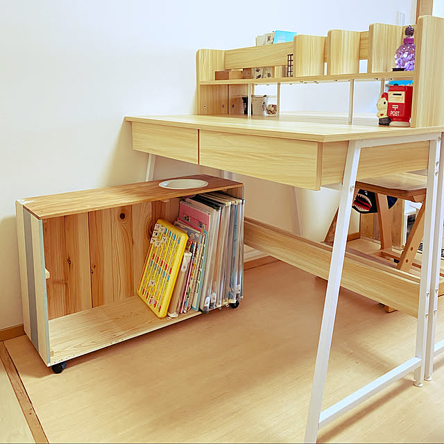 ダークブラウン】パソコンデスク 引き出し付き収納台ミシン台 学習机