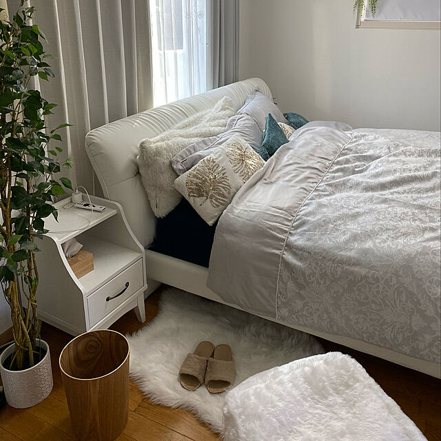 halupiiigの-ベッド 寝具 レディース ルブレス 掛け布団カバー シングル ライトグレーの家具・インテリア写真