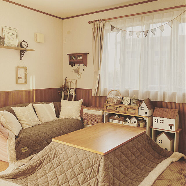 chiisanaashiatoの東谷-Dew（デュウ） ツイードキルト生地こたつ布団 190cm×230cm m12983の家具・インテリア写真