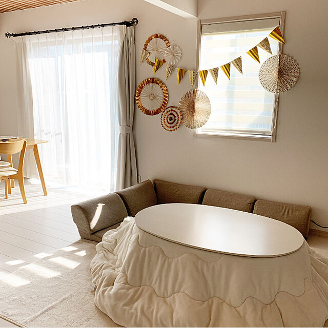 jujuのニトリ-だ円形こたつ(エリプスS 120 WW) の家具・インテリア写真