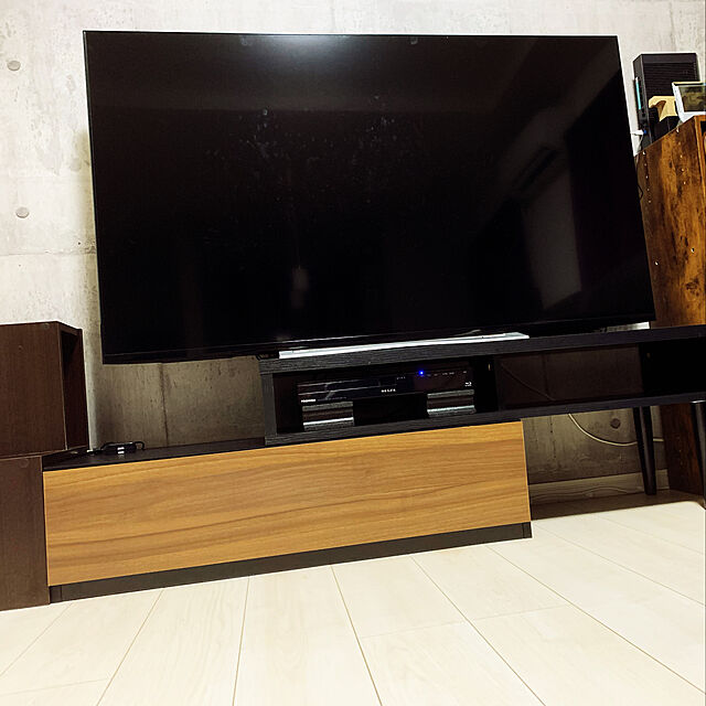 zucky013のニトリ-ローボード(ギャラリーEX100MBR & BK） の家具・インテリア写真
