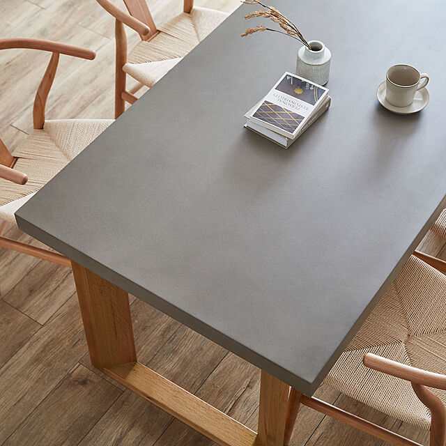 KAGUCOCOのKAGUCOCO-テーブル単品 テーブルのみ 幅140 ガレット コンクリート柄 セメント柄 ダイニング 4人掛け ダイニングテーブル 選べる脚 グレージュの家具・インテリア写真