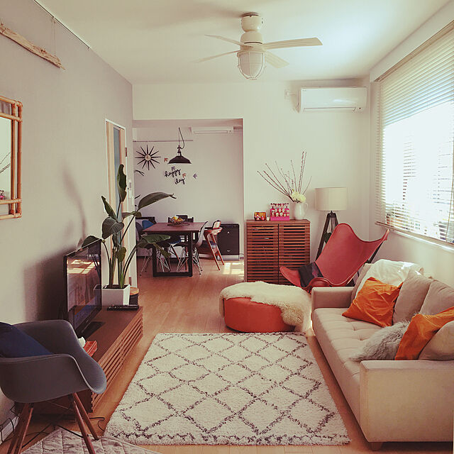 mari727のニトリ-QLスモールクッション(ムートン GY) の家具・インテリア写真