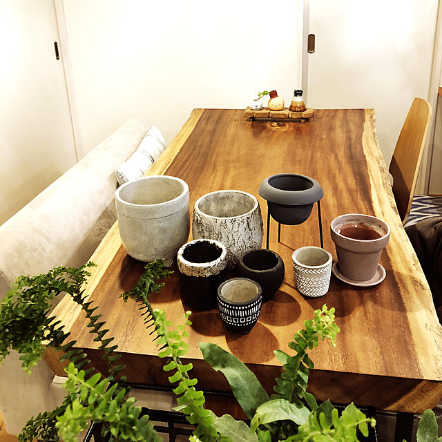 takakoの-植木鉢 レトロ模様のセメントポット UN419-080 3号(8cm) 鉢底穴有りの家具・インテリア写真