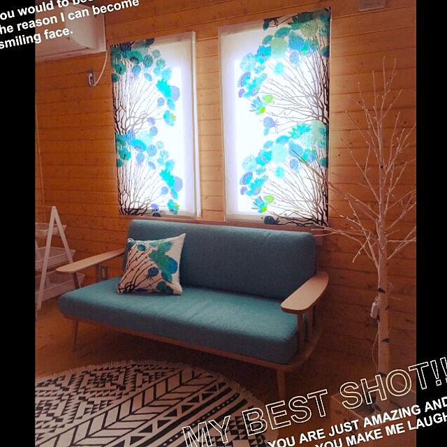 gyoppyの-■Vallila　Vappukukka curtain　turquoise　ヴァリラ　カーテン　ターコイズの家具・インテリア写真