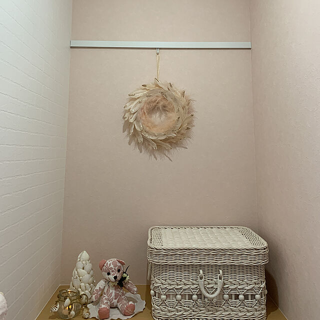 kiyomiのラタンワールド-ピンク ： ロマンチック ガーリーラタン スタッキングバスケットフタ付き【fremio】 ピンク(pink) (ロマンティック) 籐雑貨 かご カゴ の家具・インテリア写真