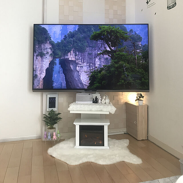 ryu23naの-60型までOK 壁寄せテレビスタンド ロータイプ テレビ台 テレビボード ローボード 壁掛けテレビ 60インチの家具・インテリア写真