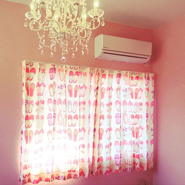 yukiの-カーテン 既製カーテン ドレープカーテン かわいい バレーシューズ 柄 パンプス 幅100cmx丈135cm 2枚入りの家具・インテリア写真