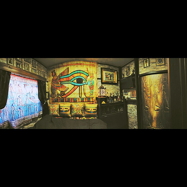 kobakissaのWEIFENGX-エジプト壁画アートプリント3dドアウォールステッカー（77×200センチ）取り外し可能な防水高品質ポスター壁紙用リビングルームの寝室の装飾の家具・インテリア写真