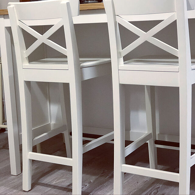 summer16のイケア-[IKEA/イケア/通販]INGOLF インゴルフ バースツール 背もたれ付き, ホワイト[E](a)(20363330)の家具・インテリア写真
