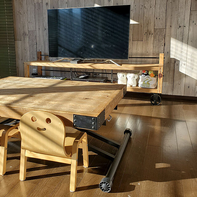kedarakeinumomoの-[ポイント5倍] UPTOWN リフティングテーブル PULLEY(プーリー) 幅110cm テーブル 無段階 昇降テーブル ローテーブル ダイニングテーブル ワークデスク キャスター付き 木製 ナチュラル シンプル おしゃれの家具・インテリア写真