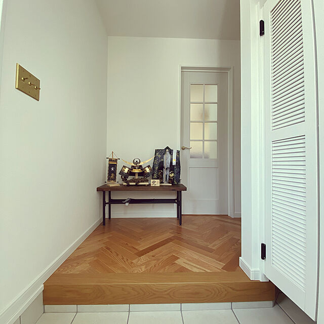 yukikoの-ハンドメイド　サイズオーダー  ホワイト　ルーバー風のスイングドア ウエスタンドア　長さ１６０〜１８０の家具・インテリア写真