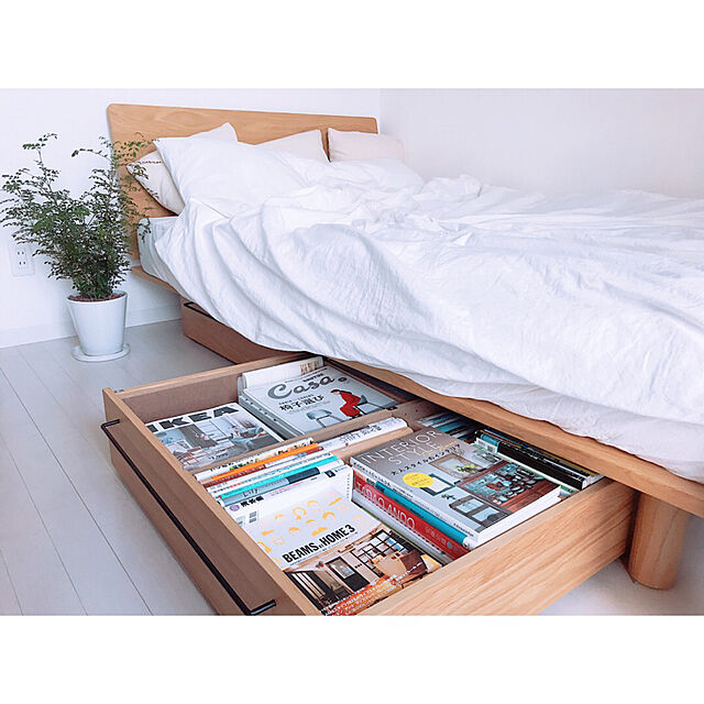 Mahoの無印良品-ベッドフレーム下収納・大・オーク材の家具・インテリア写真