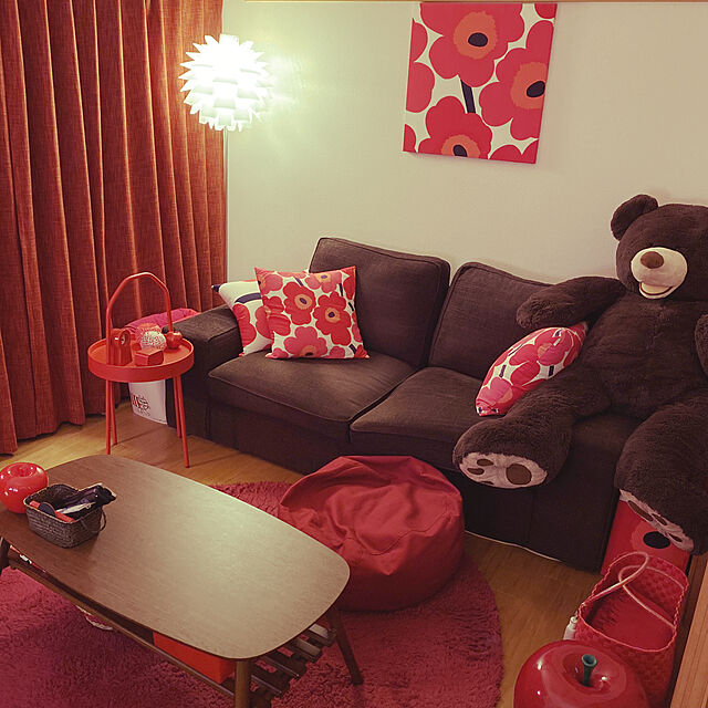 Miiiのmarimekko(マリメッコ)-marimekko クッションカバー 64163 CUSHION COVER WHITE/RED RED [並行輸入品]の家具・インテリア写真
