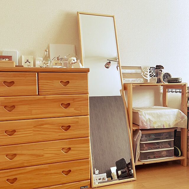 nanaのWill-Limited.-壁掛けもできる 姿見 鏡 木製 スタンドミラー "ベベル"　飛散防止・面取り仕上げの家具・インテリア写真