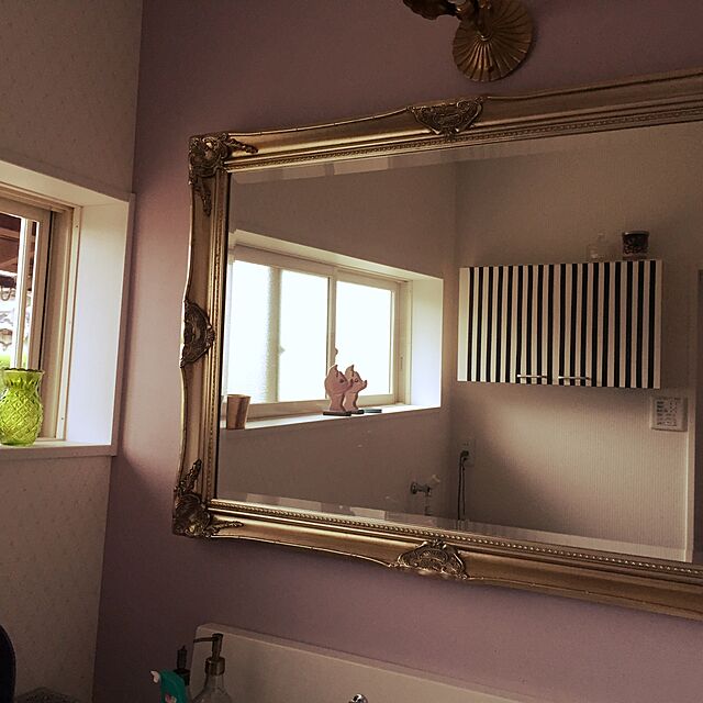 mikaのモデュロール-ミラー 鏡 アンティーク ウォールミラー ロココ シャビー ゴールド 姫系 美容室 MR-602 リプロの家具・インテリア写真