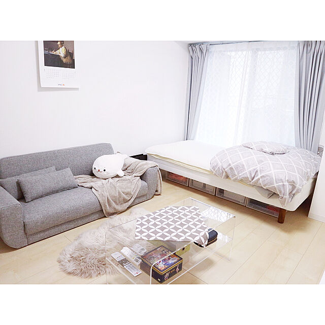miyoshiのビーライン-パレットライフ テーブル センターテーブル アクリルテーブル 棚付き 80×40の家具・インテリア写真