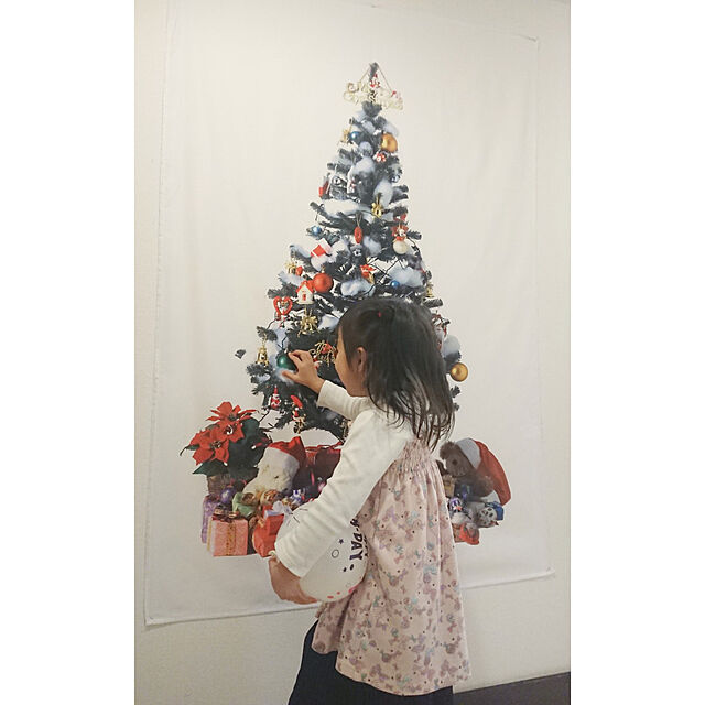 rikalynの-クリスマスツリー タペストリー 場所を取らない 大判150×100cm 壁掛け 1枚 大人気 飾り付け タペストリー 選べる12種類 飾る クリスマスの準備はお早めにの家具・インテリア写真