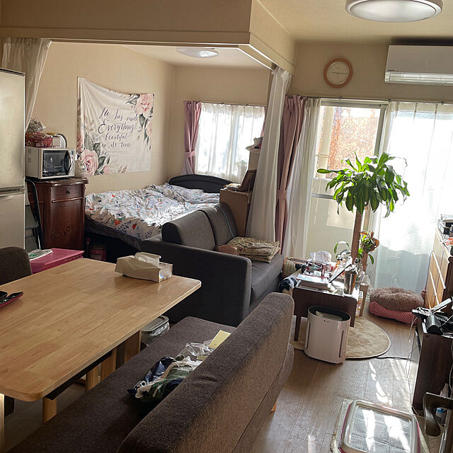 missmoon12のニトリ-布張りカウチソファ(NポケットA1N LO DR-GY) の家具・インテリア写真